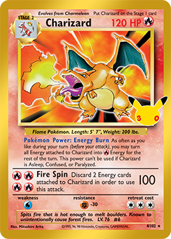 Charizard Base Set reprint from Pokemon TCG 30th Celebration