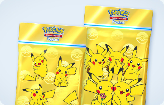 Gold Pika Pika! Pikachu booster packs covered in Pikachu artwork