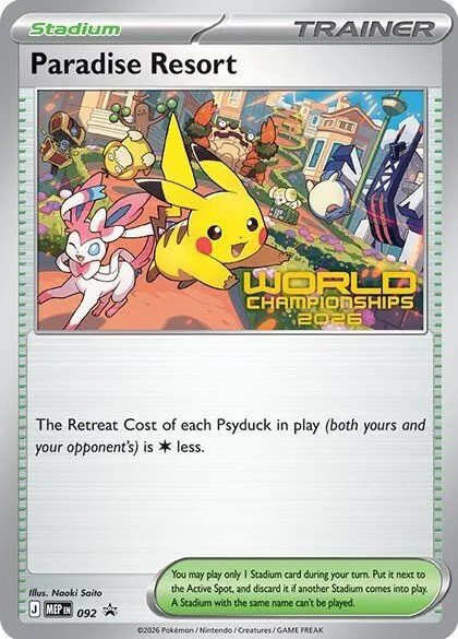 Paradise Resort Stadium Worlds 2026 promo card, number 092