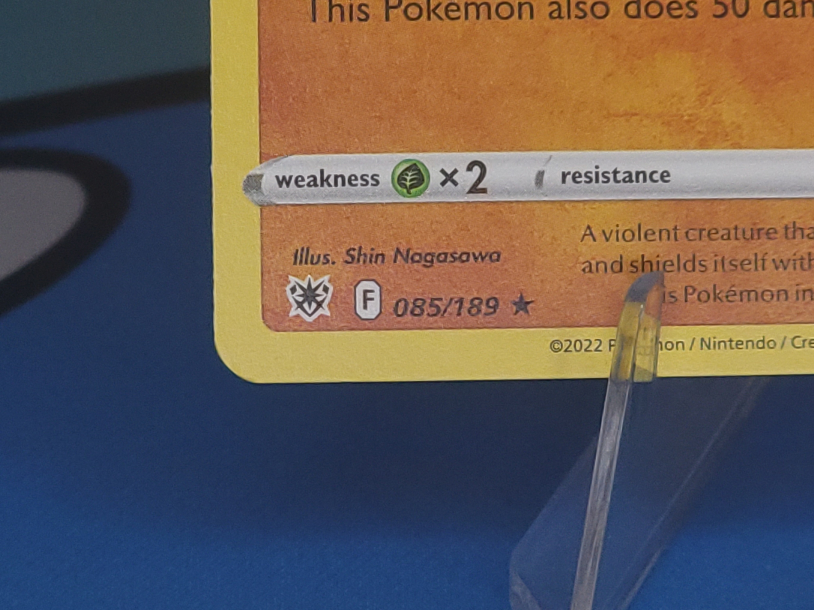 Rare card showing the black star rarity symbol near the card number